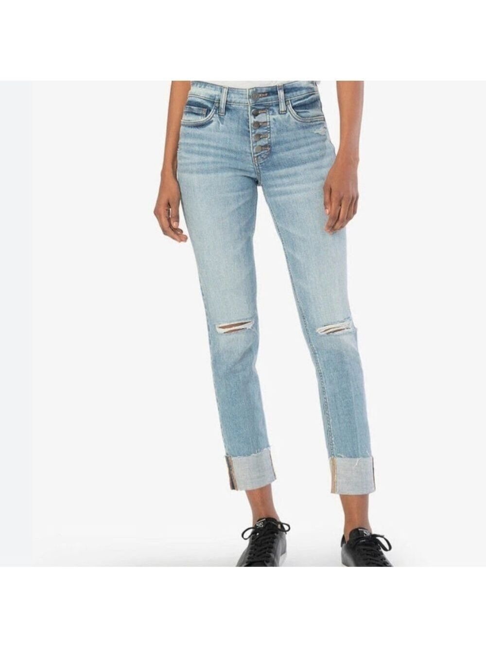 KUT FROM THE KLOTH jeans Catherine Fab AB Boyfriend high rise distressed size 4